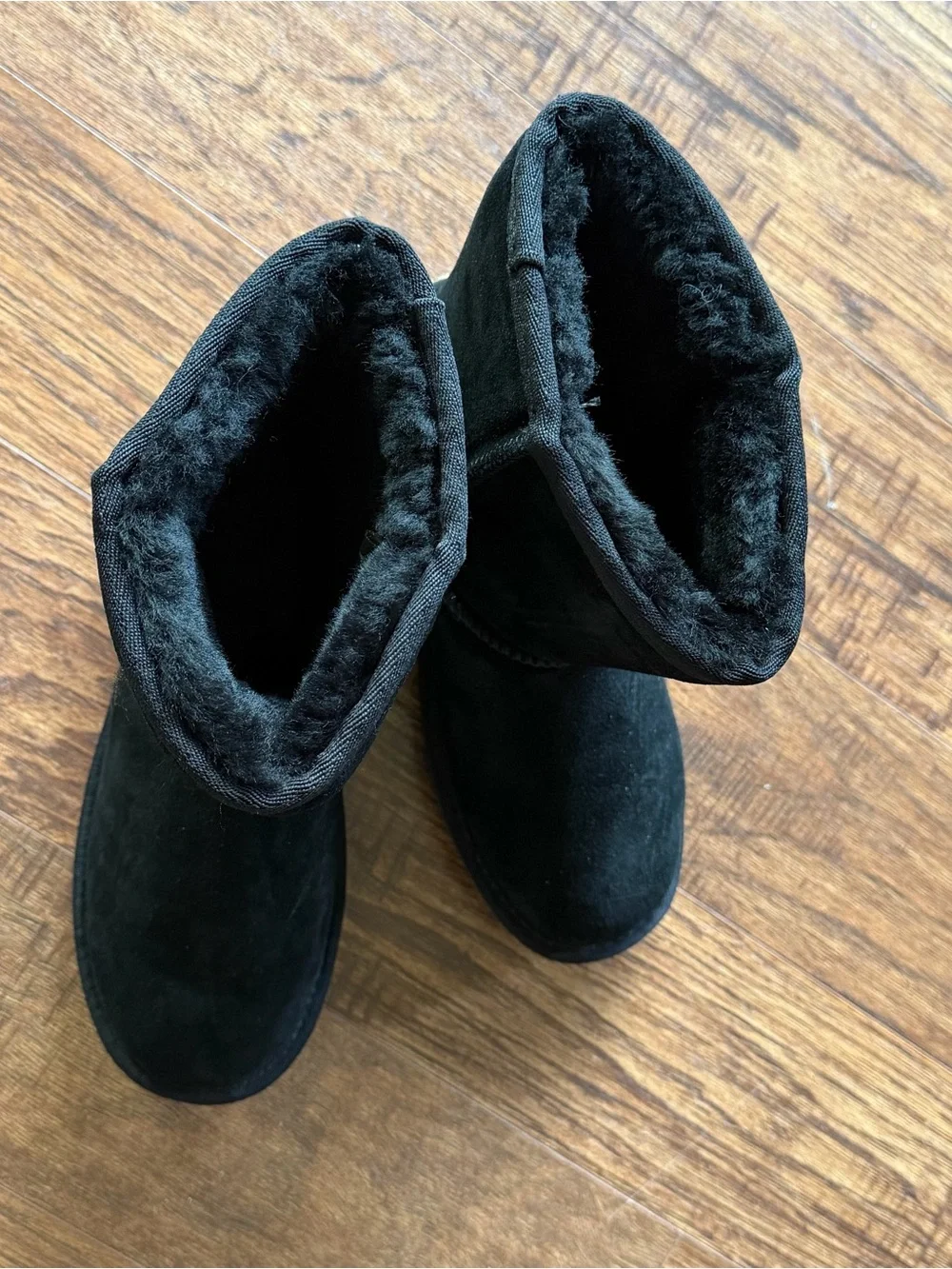 Women's Black Plush Winter Boots - Cozy Fleece Lined
